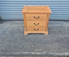 Pine 3-Drawer Bedside Locker