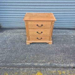Pine 3-Drawer Bedside Locker
