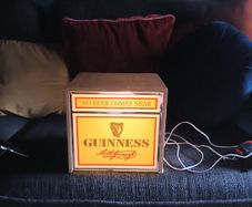 Guinness handmade Yellow tapbox with LED strip lighting.8mm plywood boxing.