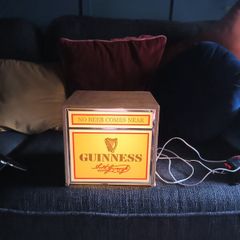 Guinness handmade Yellow tapbox with LED strip lighting.8mm plywood boxing.