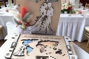 Unique Wooden Wedding Gift Set Personalised Card and Money Box Handmade