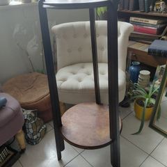 Vintage French wooden plant stand two tier
