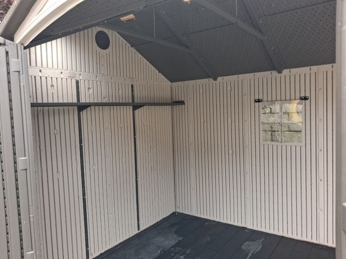 Lifetime brand 8 ft. X 10 ft. (3.05 metre X 2.44 metre) outdoor maintenance free storage shed