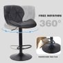 Bar Stools Set of 2 Bar Chairs,Modern Height Adjustable Kitchen Stools With Backs, Swivel Faux Leather Kitchen Island Chairs(All Black) Image 5
