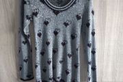 Silver sweater with heart motif fits 6 8 10
