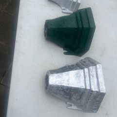 3 water hoppers converted to plant holders. With drainage
