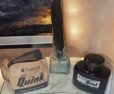 Rare 1918 Antique "Fields" Ink & Gum Set + Full Vintage Parker Quink