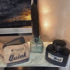 Rare 1918 Antique "Fields" Ink & Gum Set + Full Vintage Parker Quink