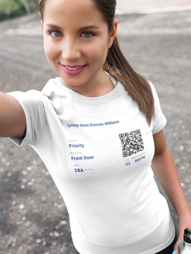 Take the Stress out of Travel & Print Your Boarding Pass onto Your T-Shirt. Perfect idea for hen/stag parties mens womens holiday t-shirt
