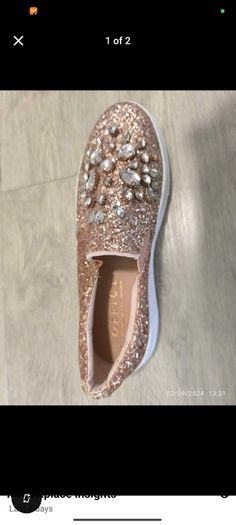 Gold Glitter Slip on Runners