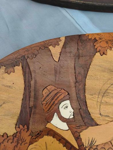 2 X Vintage Indian Rosewood Marquetry panels