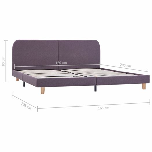 Bed Frame Taupe Fabric 150x200 cm