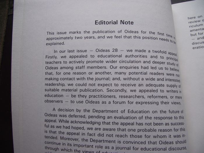 Department of Education Journal 'Oideas' autumn 1986, N29