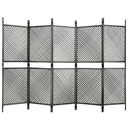Fence Panel Poly Rattan 3x2 m Anthracite