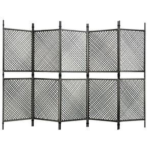 Fence Panel Poly Rattan 3x2 m Anthracite