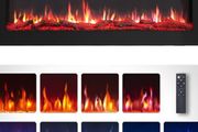 Wilton 50"/127cm Electric Fireplace, Wall Mounted, Recessed, Freestanding, Logs &amp; Crystals Included 9 Colour Flame Effect, Media Wall Compatible, 900W - 1800W Heater, Remote