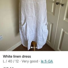 White linen dress size 12