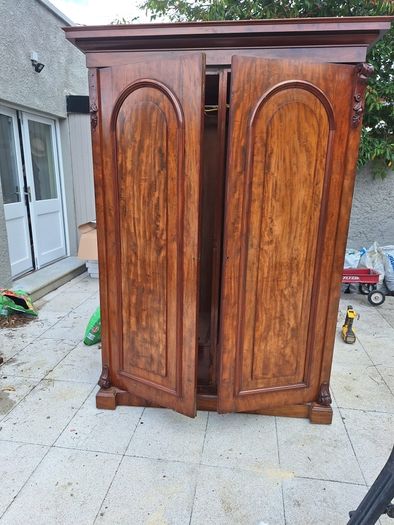 Large Solid Wood Victorian Antique Wardrobe Freestanding Storage Cabinet