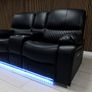Rita Electric BLACK Leather Recliner Sofa Set Image 8
