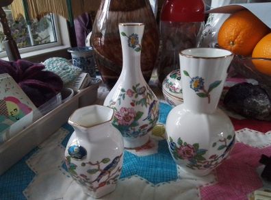 Three Pieces  Aynsley " Pembroke" Vases