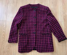 Debbie vintage wool pink black hundstooth jacket blazer size M 12 ,  Ireland