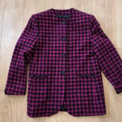 Debbie vintage wool pink black hundstooth jacket blazer size M 12 ,  Ireland