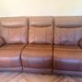 Brown leather 3, 2 & 1 seater set Image 4