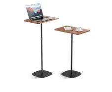 Portable Laptop Stand, Bedside - Sofa Table with Height Adjustable 18'' - 48'', Sleek Wooden Lectern Standing Desk