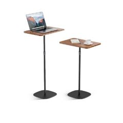 Portable Laptop Stand, Bedside - Sofa Table with Height Adjustable 18'' - 48'', Sleek Wooden Lectern Standing Desk