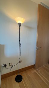 IKEA Tagarp Floor Lamp - Black Standing Uplighter, 180 cm, with Bulb