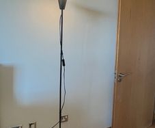 IKEA Tagarp Floor Lamp - Black Standing Uplighter, 180 cm, with Bulb
