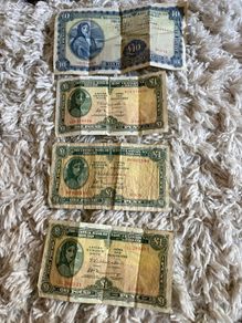 Lady Lavery Vintage Irish Punt Notes Pre Euro 10 and 1 pound Banknotes Irish Collectors Set