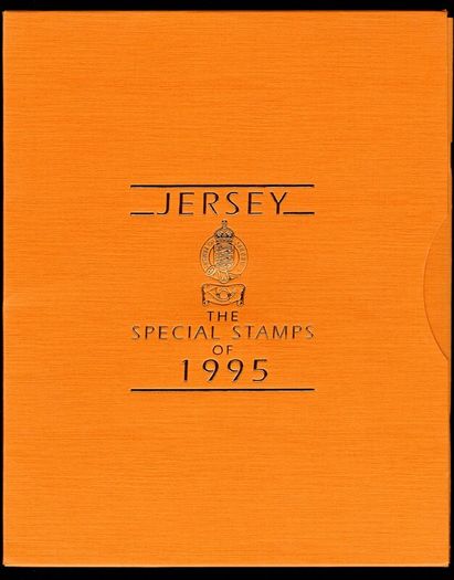1995 Jersey (Channel Islands) Stamp Year Book (softback) issued by Jersey Post with 14 images of contents
