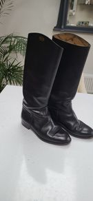 Buffalo black leather pull-on knee high boots Sz 39 - Rrp 150 (New)