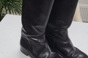 Buffalo black leather pull-on knee high boots Sz 39 - Rrp 150 (New)