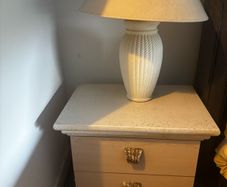 Bedside lockers - pair plus lamps