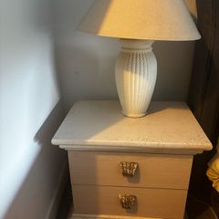 Bedside lockers - pair plus lamps