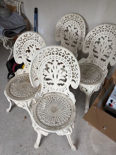 Aluminium garden chairs x 4