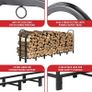 8FT Firewood Log Rack with Waterproof Cover  Heavy Duty Log Stores Outdoor and Indoor Metal Storage, Large Capacity (242 x 30.5 x 100CM) 600D Oxford Black Cover for Garden, Patio Image 3