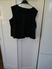 Hobbs Black Linen Top Size 18