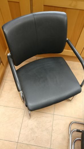 Klober Premium leather meeting room chairs - Black (x4)