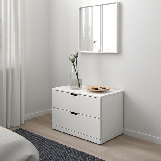3x NORDLI Chest of 2 drawers, white, 80x54 cm