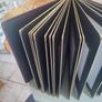 Large torino  wedding square brown leather  photo album 36 x 36 cm with gold page trime edge.  Is no box Image 6
