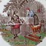 Two vintage Copeland Spode Byron Series No.1 divided sandwich plates  size: 24x25cm Image 2