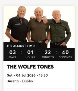 Wolfe Tones 2 tickets