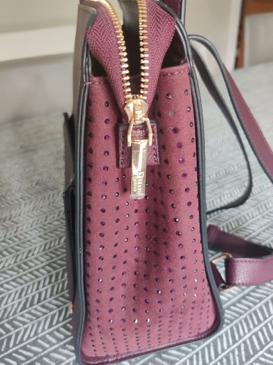 Dune backpack / handbag in burgundy