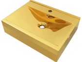 Wash Basin with Overflow 60x46x16 cm Ceramic Gold