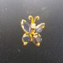 Solid 14k Gold Pair Stud Earrings W / Blue Natural Sapphires & Diamonds Image 2