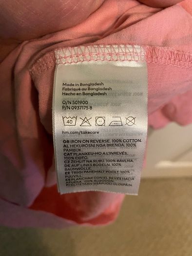H&M girl's t shirt Minnie Mouse 122 128 pink