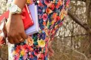 ZARA Floral Print Stretch Midi Skirt New
